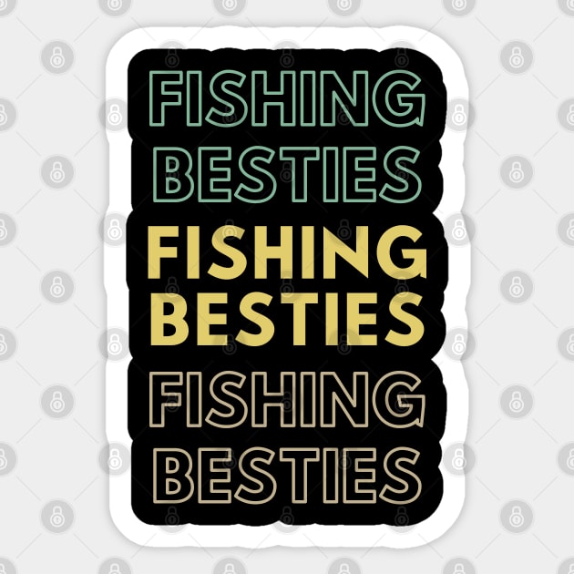 Fishing besties Sticker by Petalprints